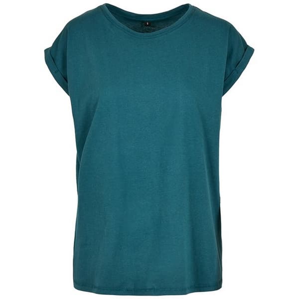Build Your Brand T-shirt med forlænget skulder til kvinder/damer Teal L