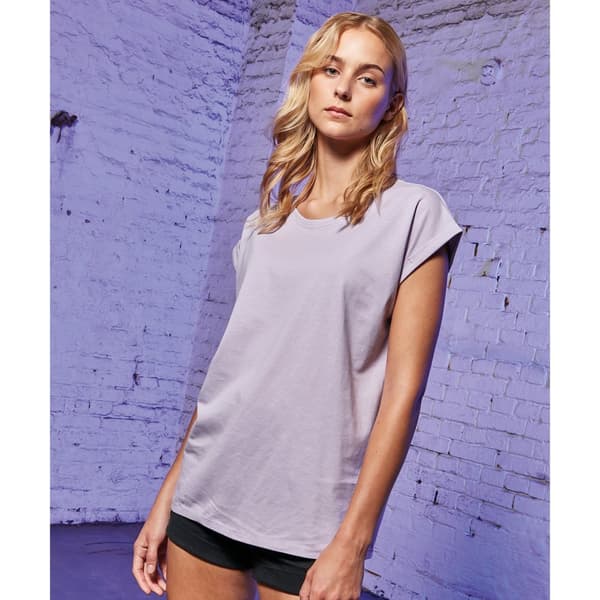 Build Your Brand T-shirt med forlænget skulder til kvinder/damer
