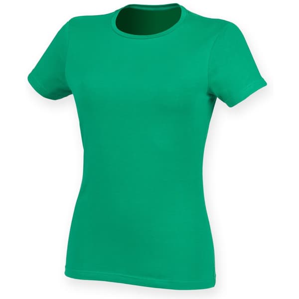 Skinni Fit Womens/Ladies Feel Good Stretch kortärmad T-shirt med kort ärm