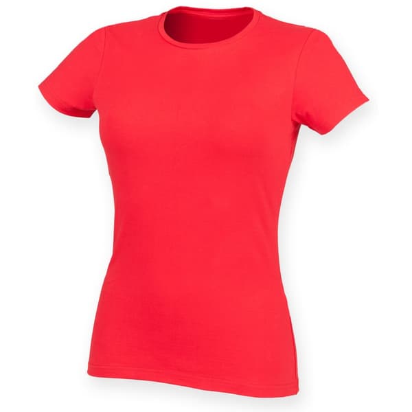 Skinni Fit Dame/kvinde Feel Good Stretch kortærmet T-shirt med korte ærmer