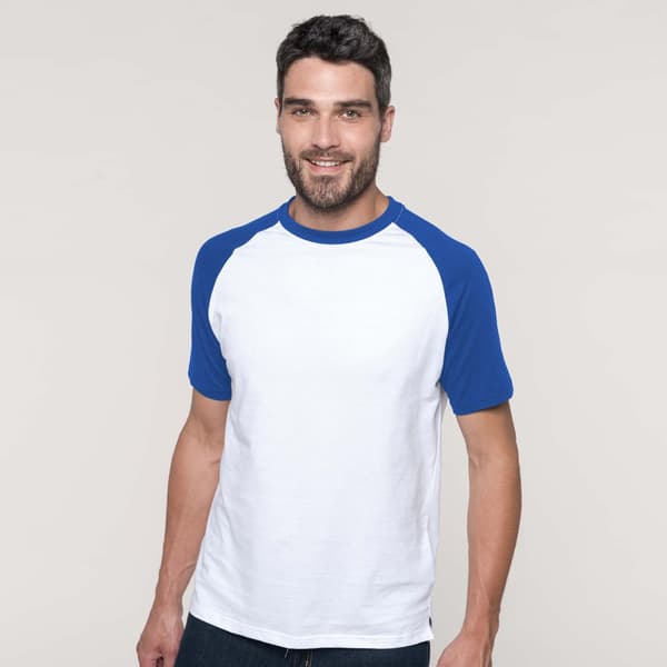 Kariban Baseball T-shirt med korte ærmer til mænd