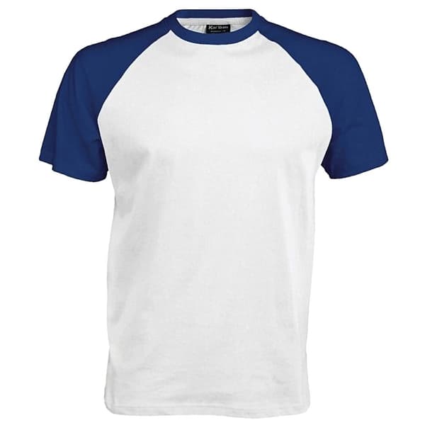 Kariban Baseball T-shirt med korte ærmer til mænd