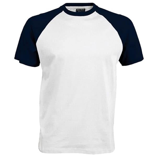 Kariban Baseball T-shirt med korte ærmer til mænd