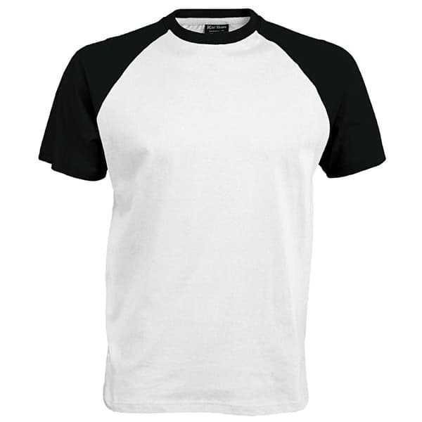 Kariban Baseball T-shirt med korte ærmer til mænd