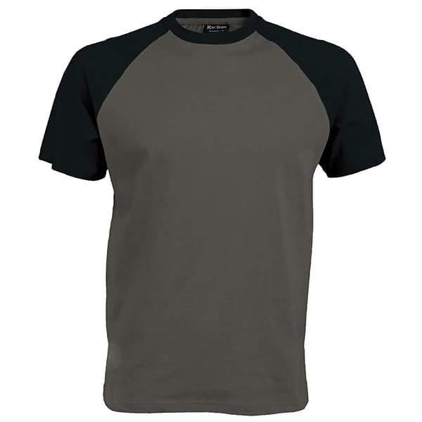 Kariban Baseball T-shirt med korte ærmer til mænd