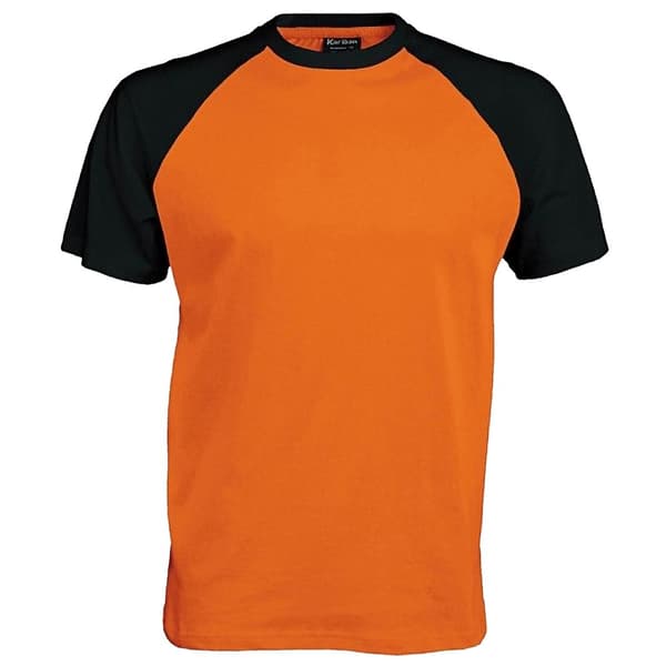 Kariban Baseball T-shirt med korte ærmer til mænd