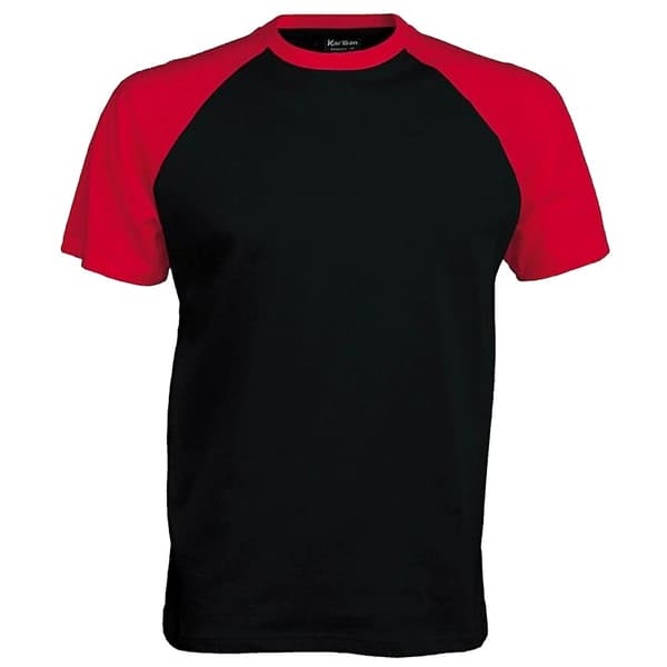 Kariban Baseball T-shirt med korte ærmer til mænd