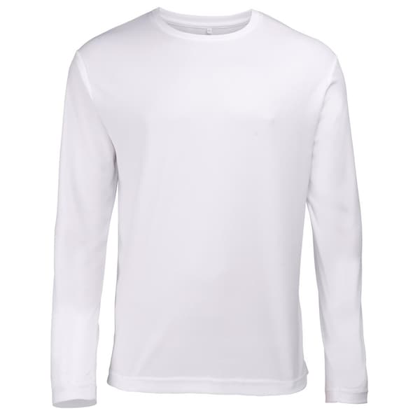 AWDis Just Cool Mens långärmad Cool Sports Performance Plain T-Shirt med lång ärm Arctic White XL