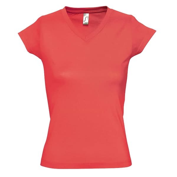 SOLS Dame/Ladies Moon V-hals T-shirt med kort ærme