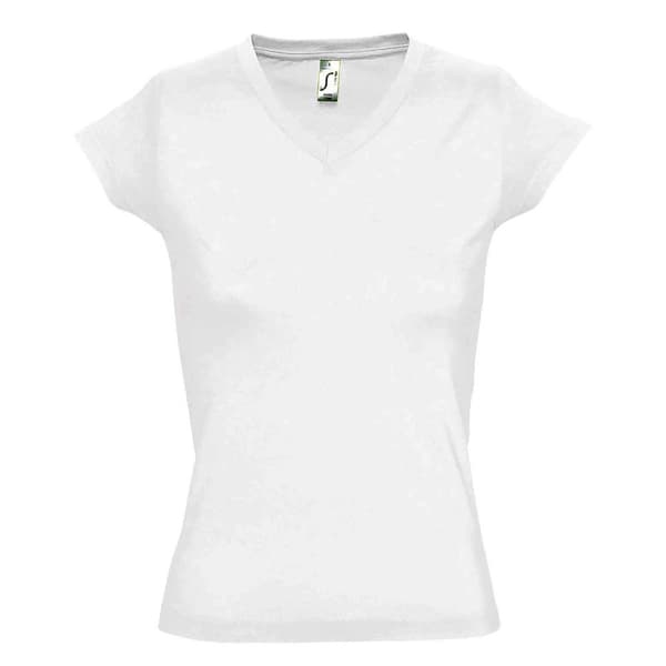 SOLS Dame/Ladies Moon V-hals T-shirt med kort ærme