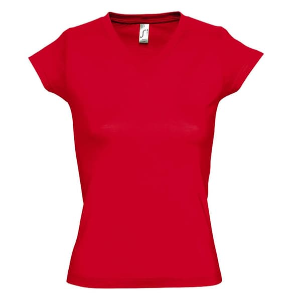 SOLS Dame/Ladies Moon V-hals T-shirt med kort ærme