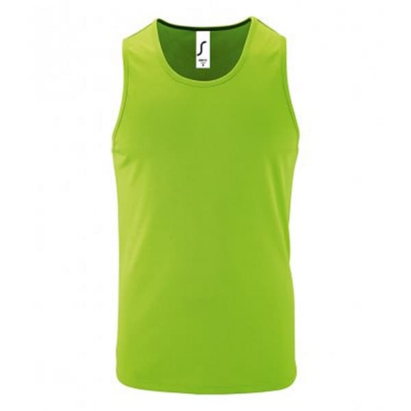 SOLS Mens Performance Tank Top Neon Green M