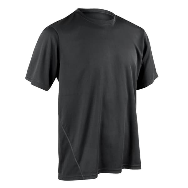 Spiro Mens Quick-Dry Sports Short Sleeve Performance T-Shirt Black 2XL