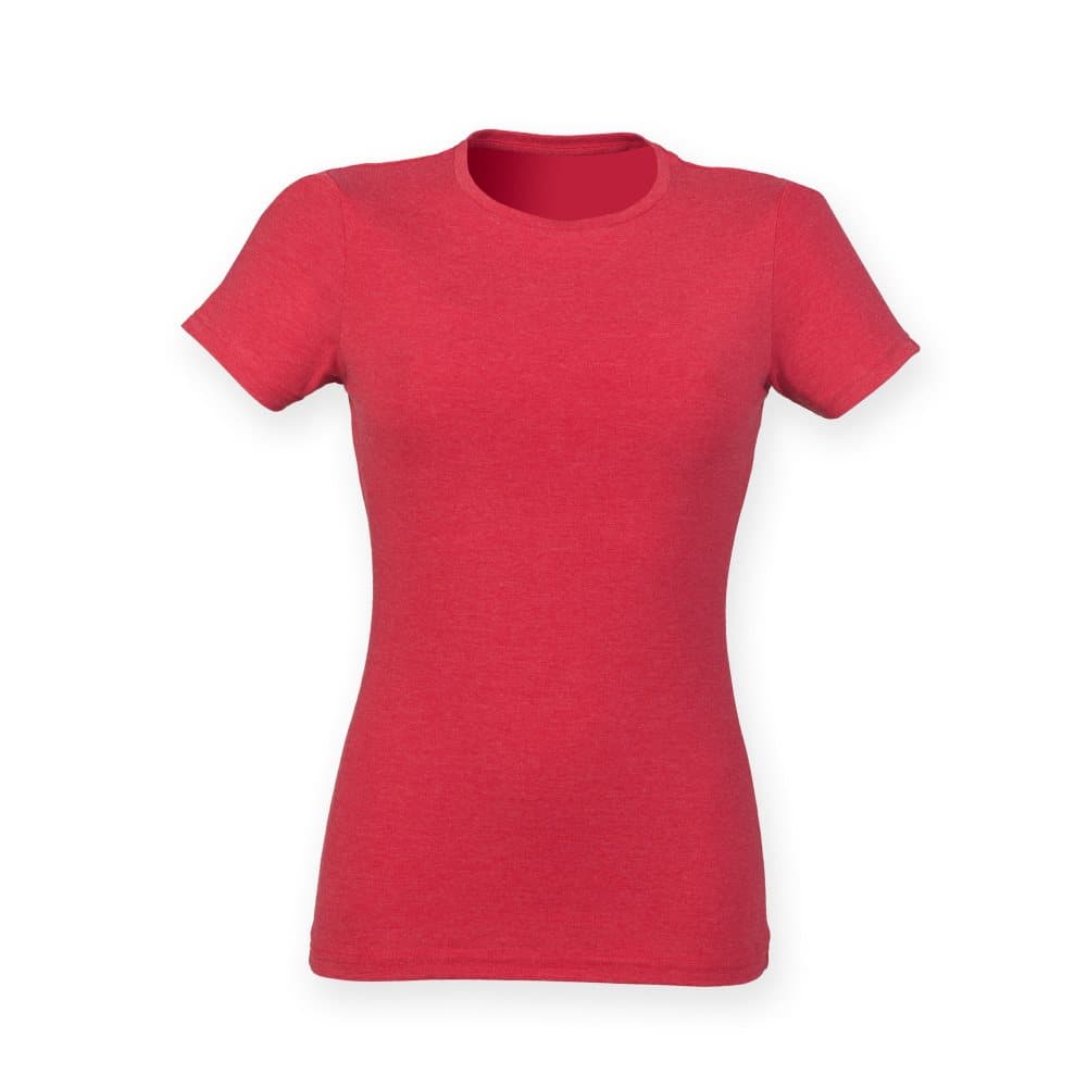 Skinni Fit Kvinnor/Damer Triblend kortärmad T-shirt med kort ärm