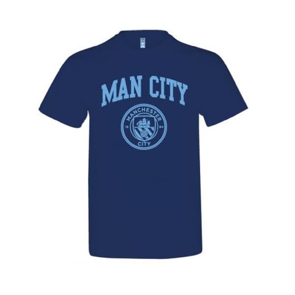 Man City Unisex Vuxna Marinblå T-tröja med lagmärke