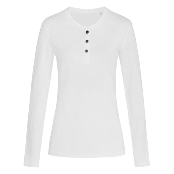 Stedman dame/kvinde Sharon Slub Henley langærmet Tee med lange ærmer