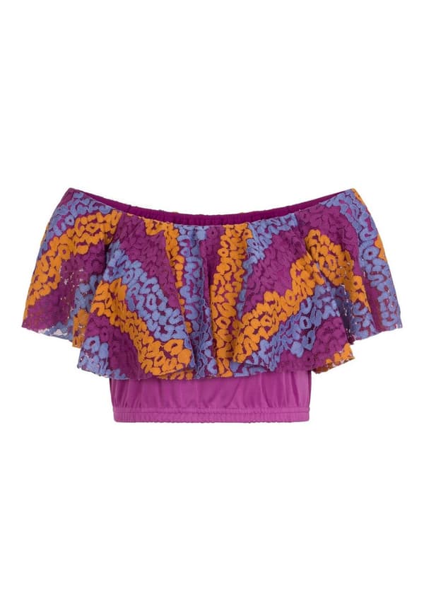 Girls On Film Womens/Ladies Curtis Lace Overlay Bandeau Top Purple 14 UK