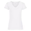 Miniatyrbillede 1 af 2: Dame/Damer værdi V-hals med kort ærme Casual T-shirt med kort ærme