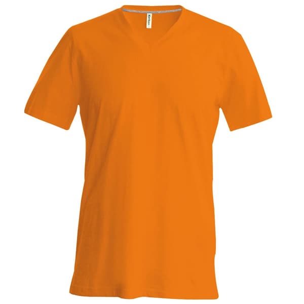 Kariban Kortärmad T-shirt med V-ringad hals och smal passform för män