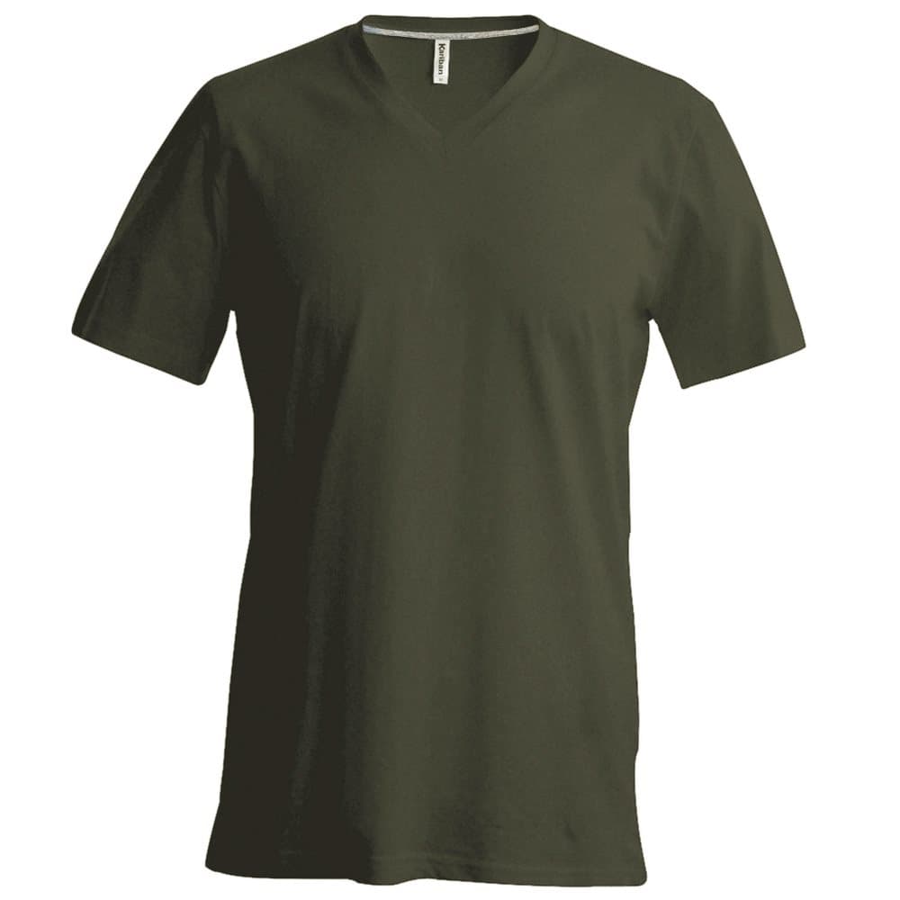 Kariban Kortärmad T-shirt med V-ringad hals och smal passform för män