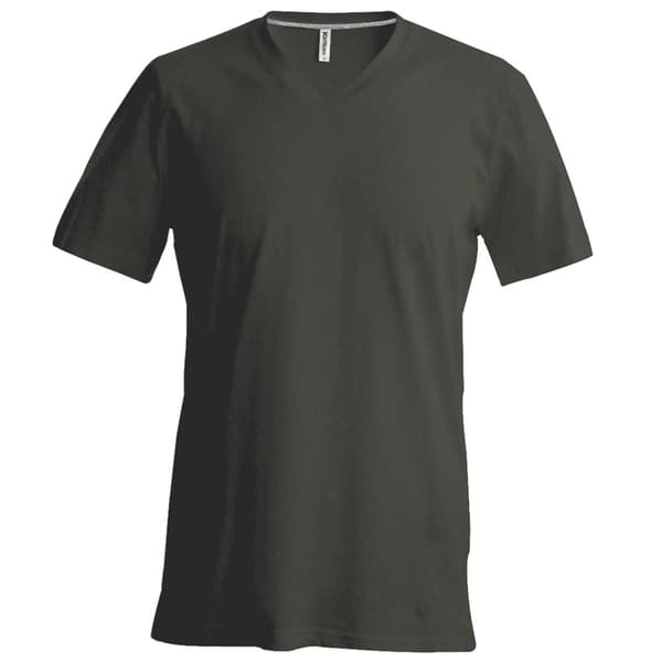 Kariban Kortärmad T-shirt med V-ringad hals och smal passform för män