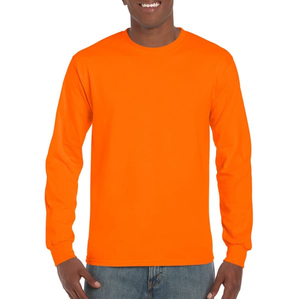 Gildan Mens Plain Crew Neck Ultra Cotton Long Sleeve T-Shirt