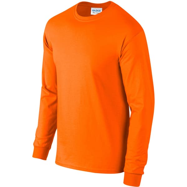 Gildan Mens Plain Crew Neck Ultra Cotton Long Sleeve T-Shirt