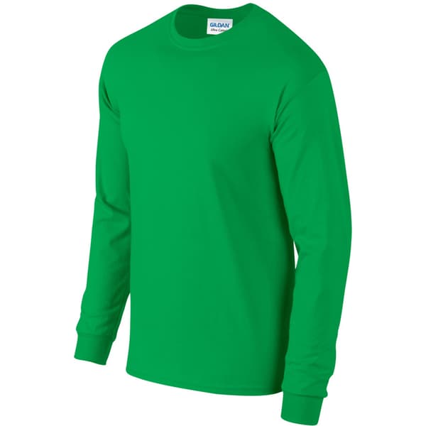 Gildan Mens Plain Crew Neck Ultra Cotton Long Sleeve T-Shirt