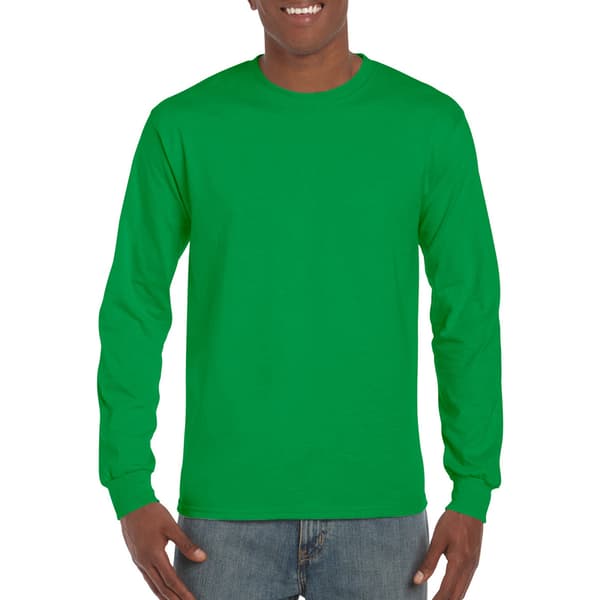 Gildan Mens Plain Crew Neck Ultra Cotton Long Sleeve T-Shirt