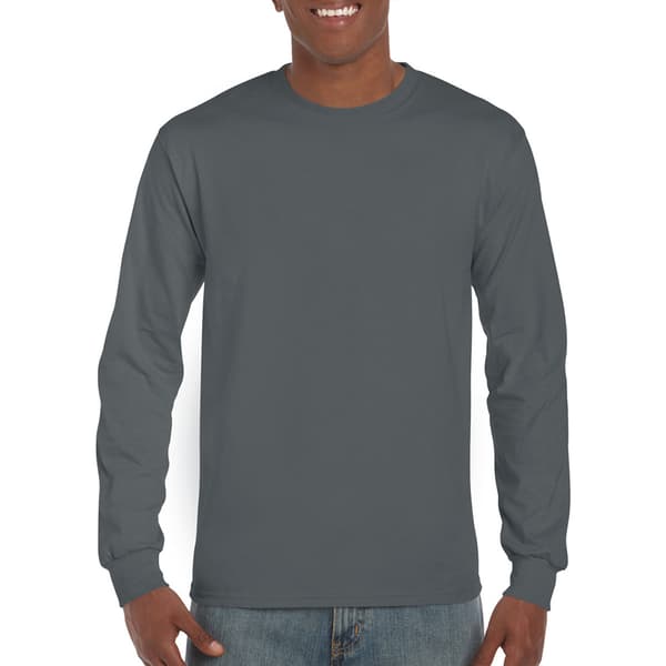 Gildan Mens Plain Crew Neck Ultra Cotton Long Sleeve T-Shirt