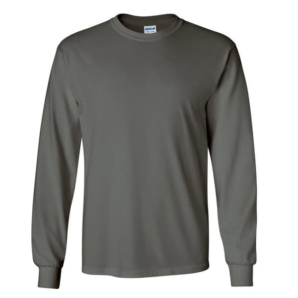 Gildan Mens Plain Crew Neck Ultra Cotton Long Sleeve T-Shirt