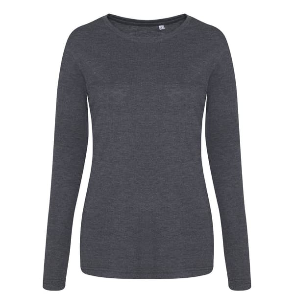 AWDis Womens/Ladies Girlie Long Sleeve Tri-Blend T-Shirt Heather Charcoal L