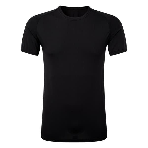 TriDri Mens Seamless 3D Fit Multi Sport Performance Short Sleeve Top Full Black 2XL