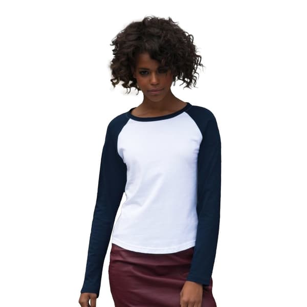 Skinnifit Womens/Ladies Long Sleeve Baseball T-Shirt