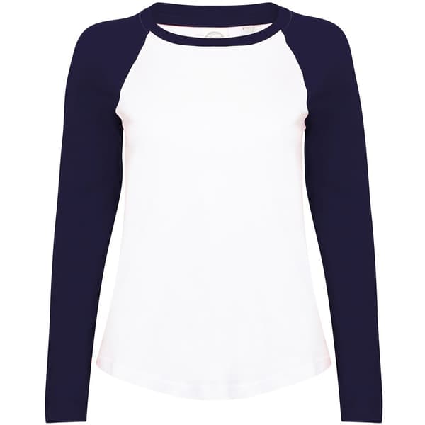 Skinnifit Womens/Ladies Long Sleeve Baseball T-Shirt
