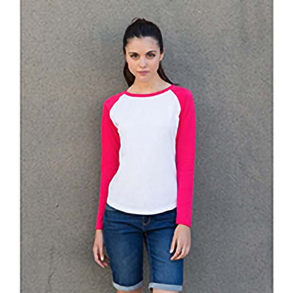Skinnifit Womens/Ladies Long Sleeve Baseball T-Shirt