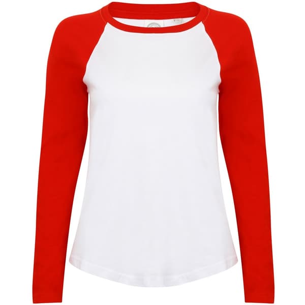 Skinnifit langærmet baseball T-shirt med lange ærmer til kvinder/damer