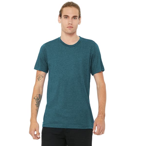 Canvas Mens Triblend Crew Neck Plain Short Sleeve T-Shirt för män