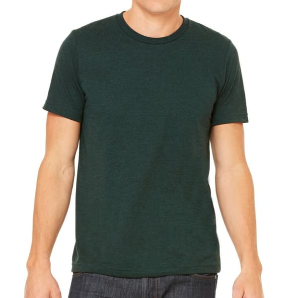 Canvas Mens Triblend Crew Neck Plain Short Sleeve T-Shirt för män