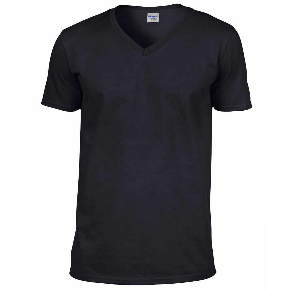 Gildan Mens Soft Style V-Neck kortärmad T-shirt med mjuk stil