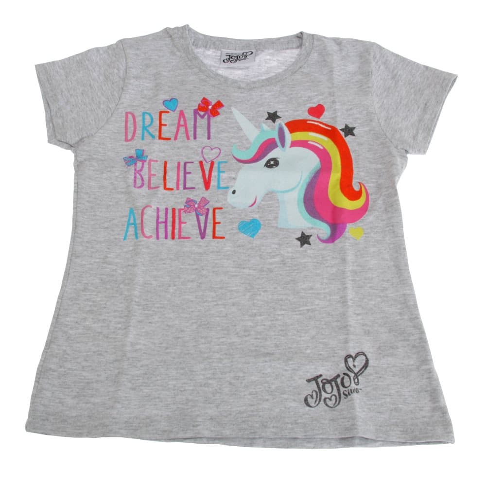 Jojo Siwa Barnflickor Dream Believe Achieve Unicorn T-Shirt