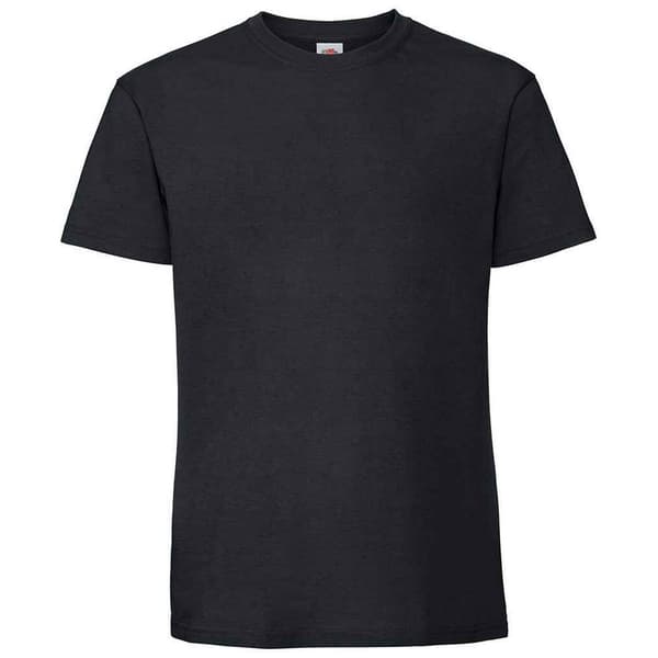 Fruit Of The Loom Mens Ringspun Premium T-Shirt Black 2XL