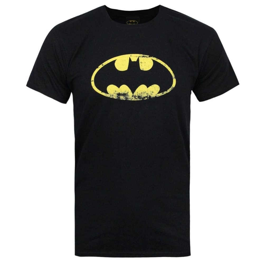 Batman Officiell T-shirt med nödställt emblem för män