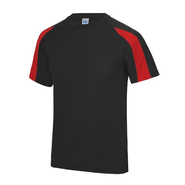 AWDis Just Cool Kids Unisex Contrast Plain Sports T-Shirt med kontrastfärgade mönster