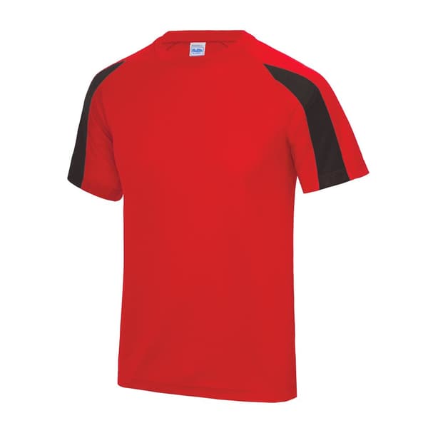 AWDis Just Cool Kids Unisex Contrast Plain Sports T-Shirt med kontrastfärgade mönster
