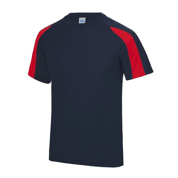 AWDis Just Cool Kids Unisex Contrast Plain Sports T-Shirt med kontrastfärgade mönster