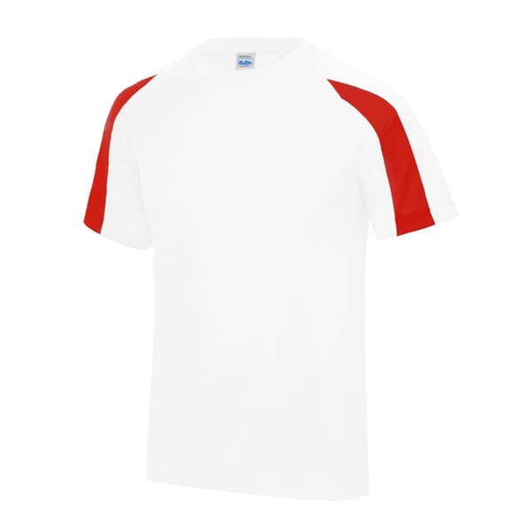 AWDis Just Cool Kids Unisex Contrast Plain Sports T-Shirt med kontrastfärgade mönster