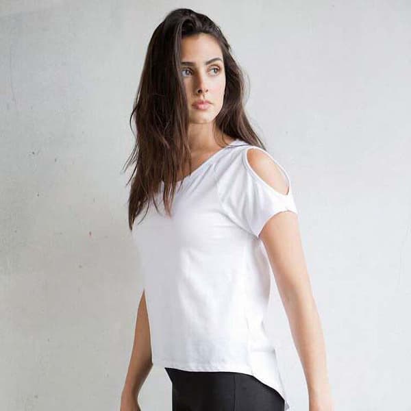 SF Womens/Ladies Plain Short Sleeve T-Shirt With Drop Detail
