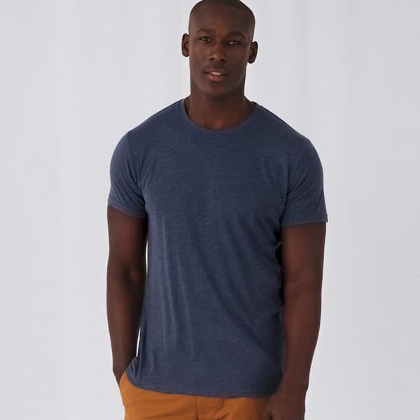 B&C Mens Favourite kortärmad triblend-T-shirt med kort ärm för män