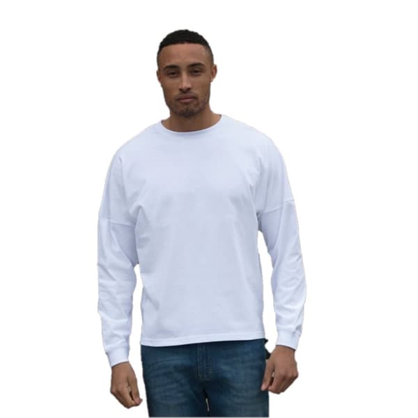 Skinnifit Mens Drop Shoulder Slogan Top